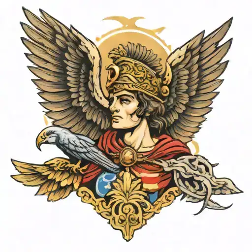 Alexander the great with eagle tattoo design idea