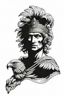 Alexander the great with eagle tattoo design idea
