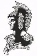 Alexander the great with eagle tattoo design idea