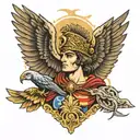 Alexander the great with eagle tattoo design idea