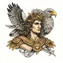 Alexander the great with eagle tattoo design idea