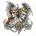 Angel and devil tattoo design idea