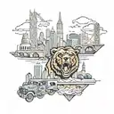 Chicago bears destroying London skyline tattoo design idea