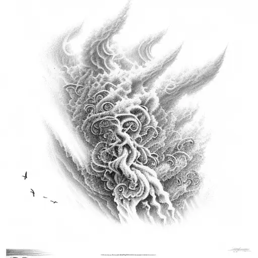 stormy sea tornado ghost dan seagrave tattoo design idea