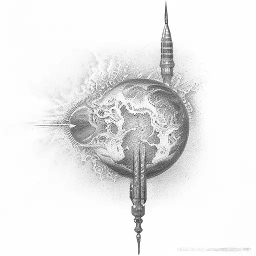 miami sunset gustave dore tattoo design idea