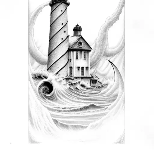 stormy sea lighthouse tornado souls dan seagrave tattoo design idea