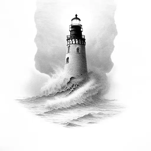 storm sea lighthouse death gustave dore scary tattoo design idea