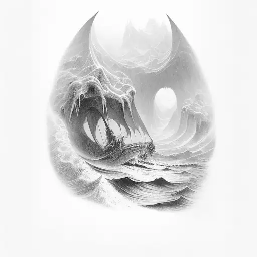 gateways to annihiliation sea winter ominous dark depressing storm gustave dore dan seagrave tattoo design idea