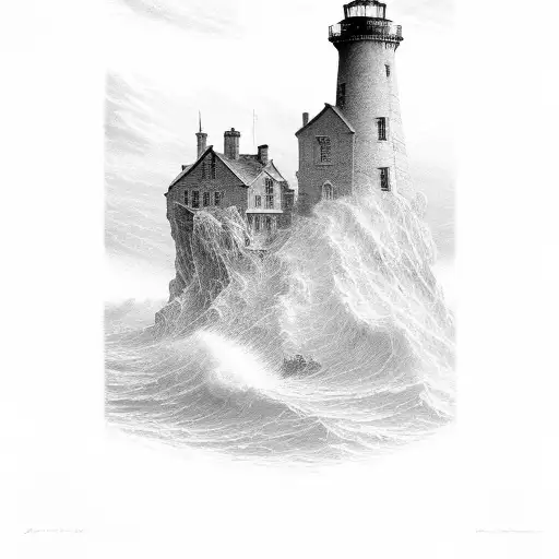 storm sea lighthouse death gustave dore scary ominous tattoo design idea