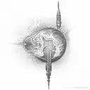 miami sunset gustave dore tattoo design idea