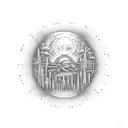 miami sunset gustave dore tattoo design idea