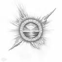 sea sunset gustave dore tattoo design idea