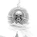 sea sunset gustave dore tattoo design idea