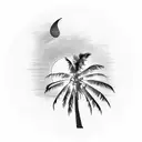sea sunset palmtrees gustave dore tattoo design idea