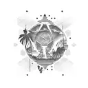 miami sunset  tattoo design idea