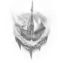 scary ghost ship stormy sea gustave dore dan seagrave tattoo design idea