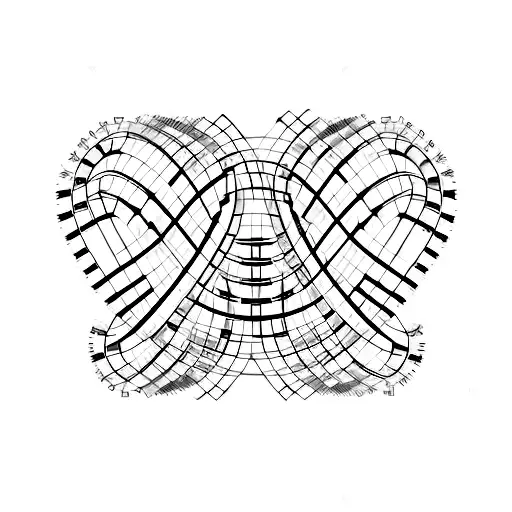 A minimalist tattoo of a DNA double helix with musical symbols incorporated tattoo design idea