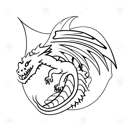 A minimalist design featuring the client's favorite things: a dragon and a red flower tattoo design idea