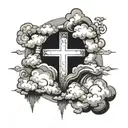 cross clouds surrounding tattoo design idea