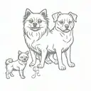  2pomeranians and 1 staffordshire bull terrier tattoo design idea