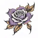 a rose emanating purple fire  tattoo design idea