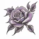 a rose emanating purple fire  tattoo design idea