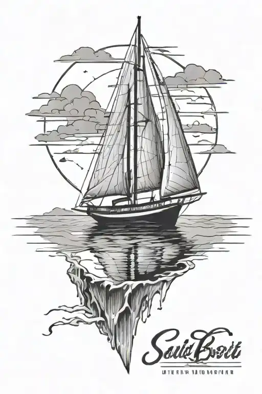 sailboat on the water   tattoo design idea
