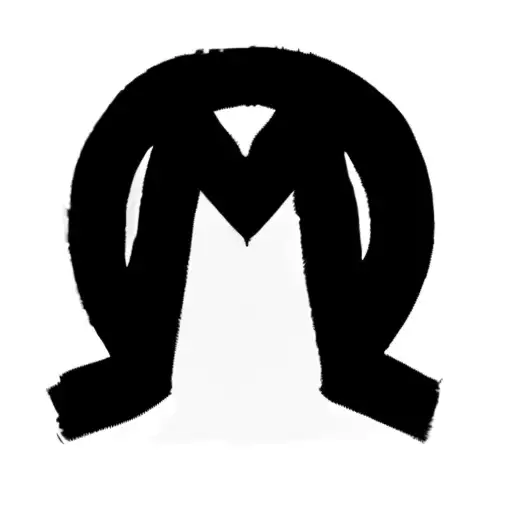 the letter m, mana, omega  tattoo design idea