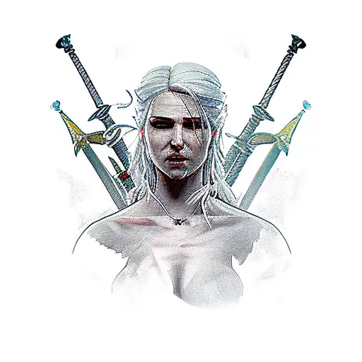 the Witcher and ciri tattoo design idea