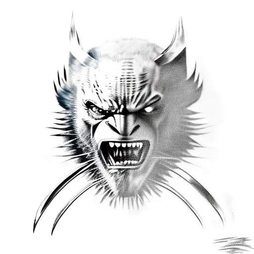 wolverine fights tmnt rafael tattoo design idea