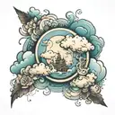 clouds surrounding tattoo design idea