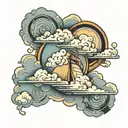 clouds surrounding tattoo design idea