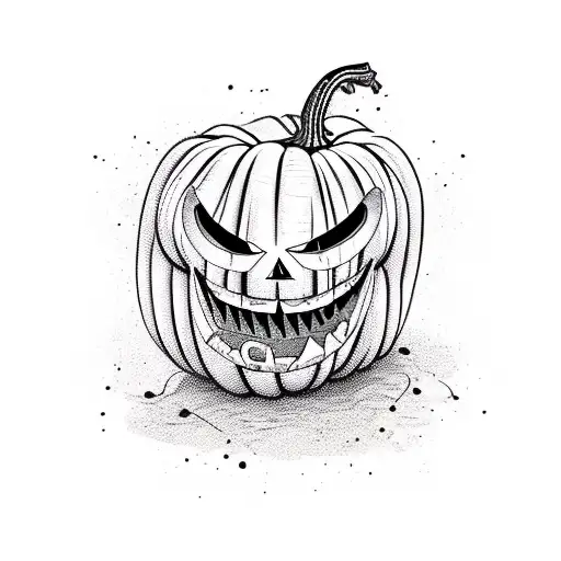 demonic pumpkin with worms tattoo design idea