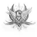 Eagle with wings up and talons out front in predator attack fashion. The eagle is clasping a rose by the stem . tattoo design idea