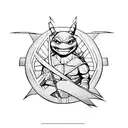 abstract tattoo of ninja turtles raphael in black tattoo design idea