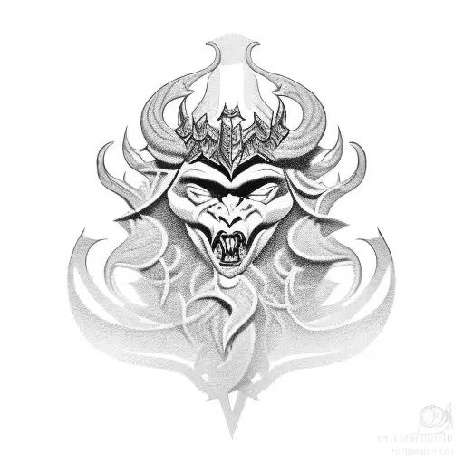 an ornament with a fleur de liss, prince of mordor style tattoo design idea
