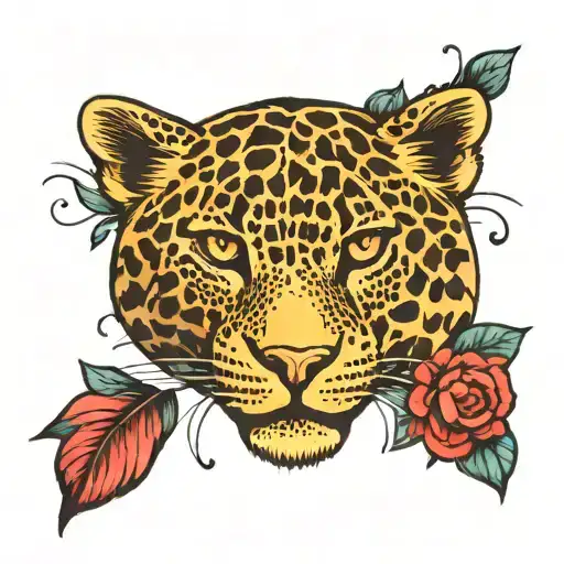 leopard print surrounded tattoo design idea