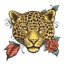 leopard print surrounded tattoo design idea