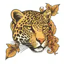 leopard print surrounded tattoo design idea