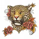 leopard print surrounded tattoo design idea