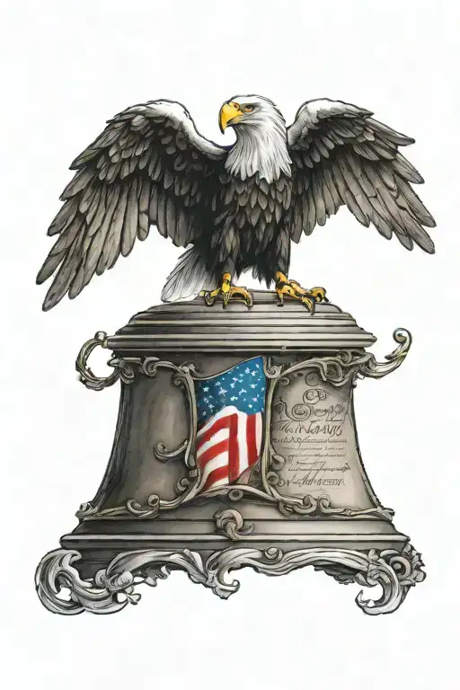 we the people, Betsy Ross flag, Eagle, liberty bell,  tattoo design idea