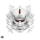 tengu mask, kabuki mask, bugaku mask tattoo tattoo design idea