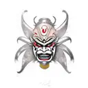 tengu mask, kabuki mask, bugaku mask tattoo tattoo design idea