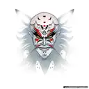 tengu mask, kabuki mask, bugaku mask tattoo tattoo design idea