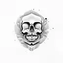 skull golf ball dimples tattoo design idea
