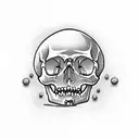 skull golf ball dimples tattoo design idea