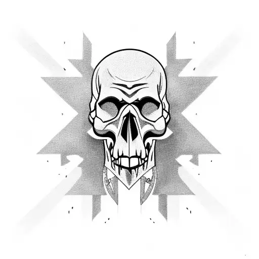 Incorporate the Foo Fighters logo with a skull wearing headphones tattoo design idea