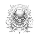 logo for biker nicknamed strawberry slim tattoo design idea