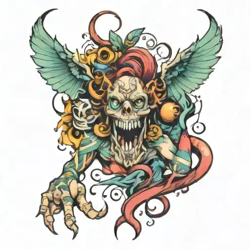 Crazy life tattoo design idea