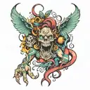 Crazy life tattoo design idea